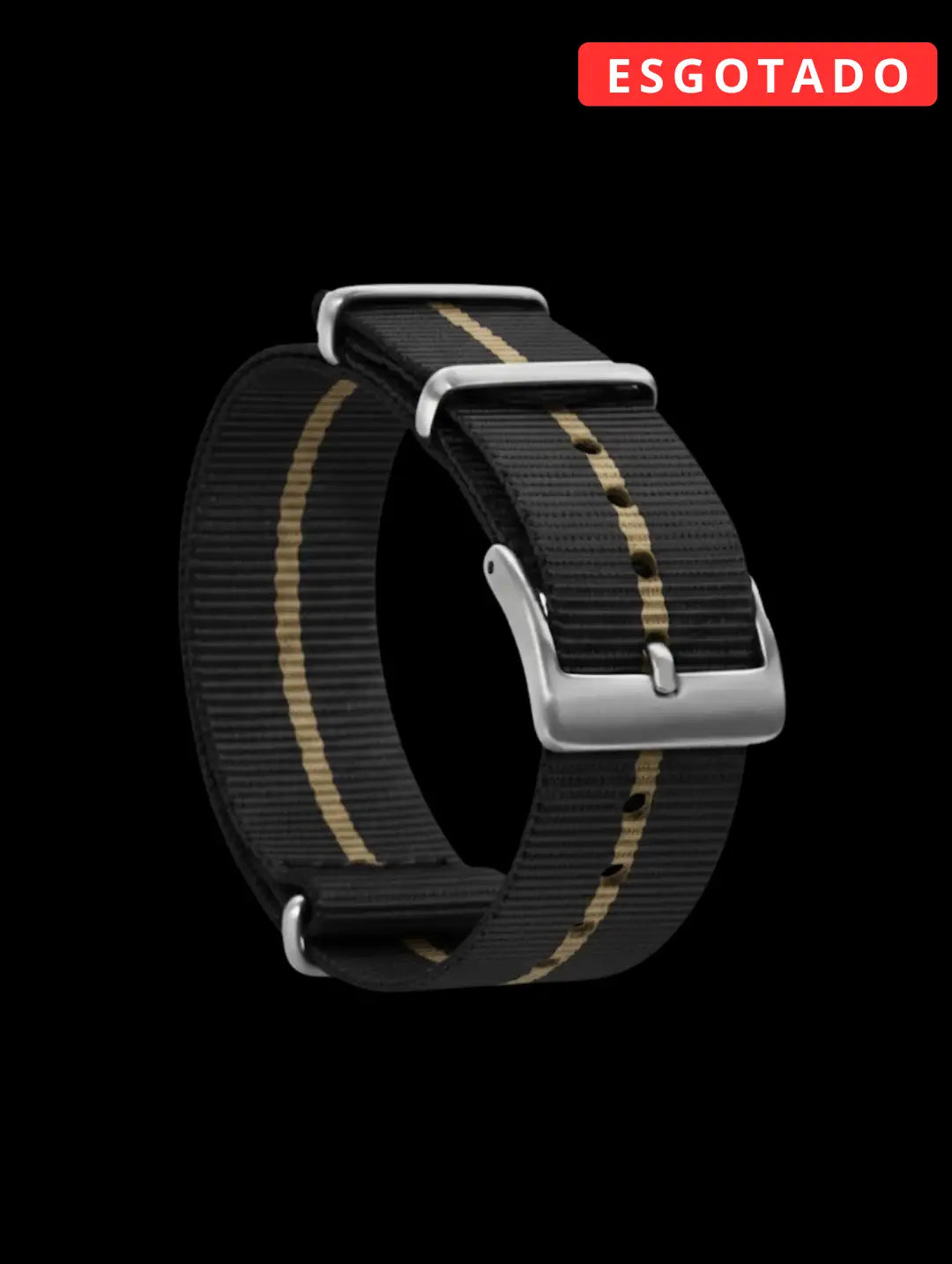 PULSEIRA NATO MILITARY PRETO E KHAKI