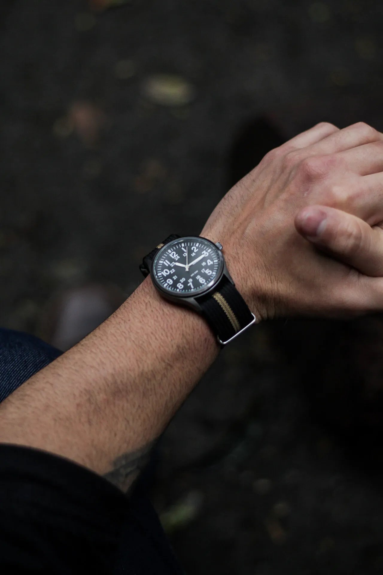 PULSEIRA NATO MILITARY PRETO E KHAKI